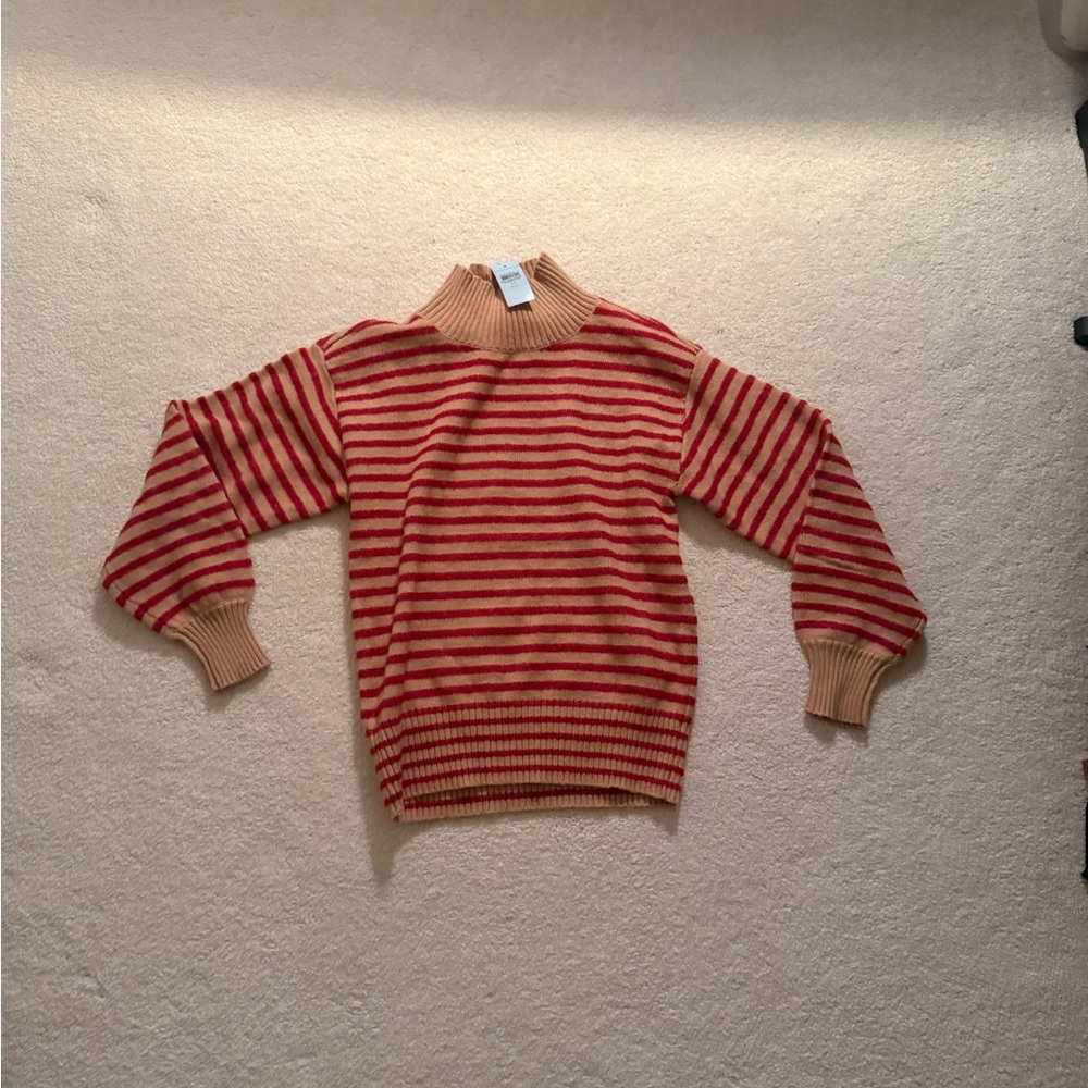 Striped Red and Tan Sweater